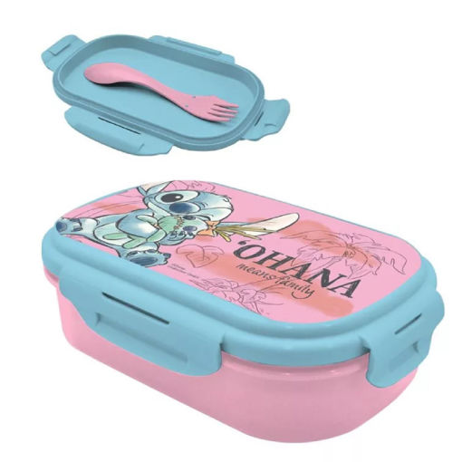 Picture of Disney Lilo and Stitch Cheeky Sandwich Box & Cutlery Set